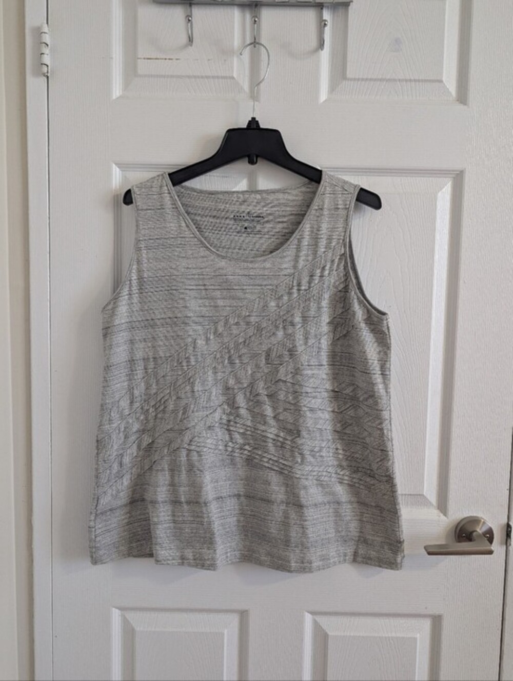 Neon Buddha Grey Asymmetric Tank Top 96% Cotton Lagenlook Art to Wear Boho - L